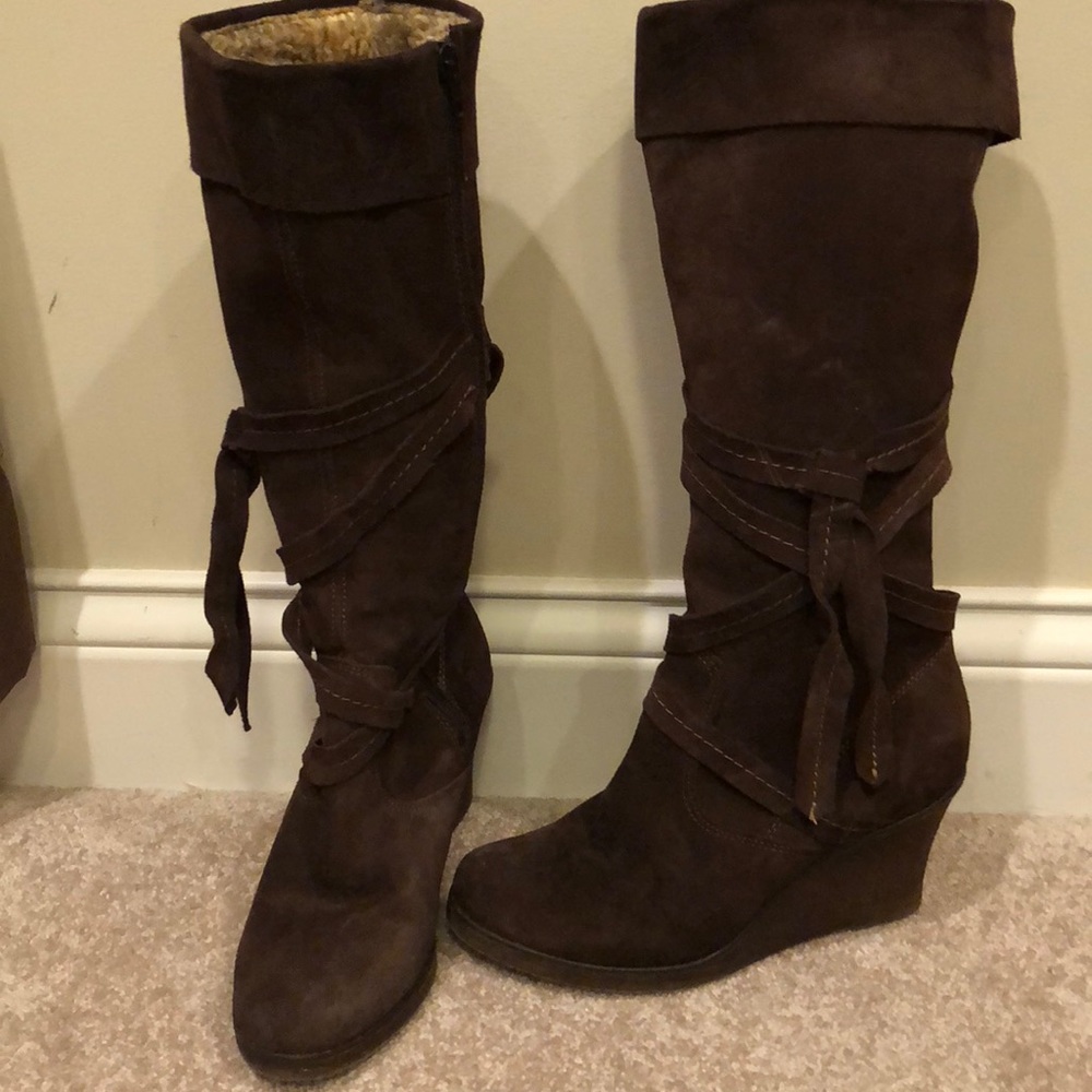 Aldo suede wedge winter boots